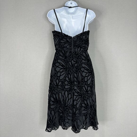 Vintage Badgley Mischka Womens Dress 2 Black Velvet Burnout Whimsigoth Fairy Y2K - Picture 8 of 13